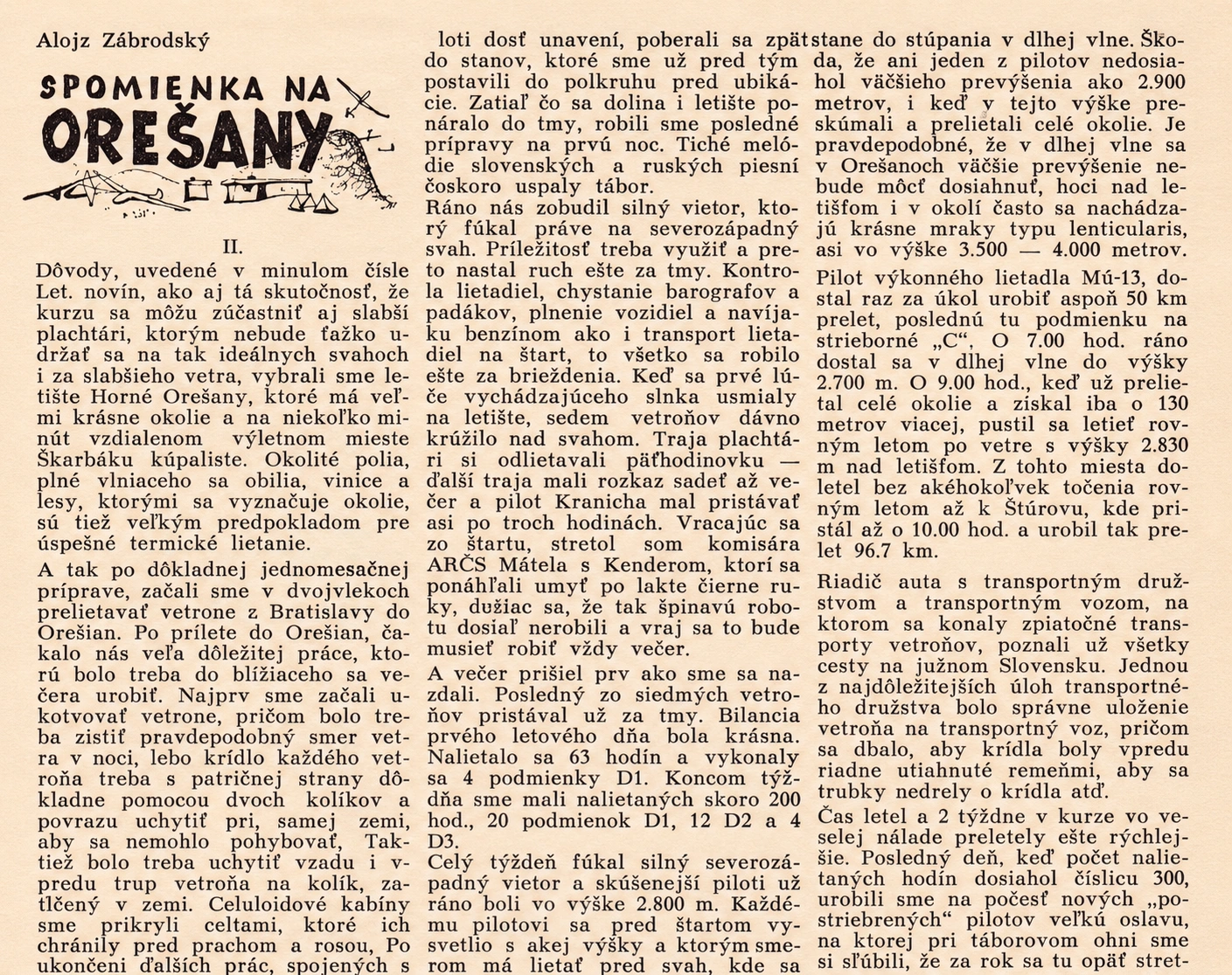 Spomienka na Orešany – Letecké noviny, 1.11.1950
